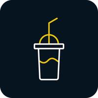 Milkshake Line Red Circle Icon vector