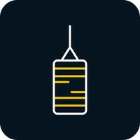 Punching Bag Line Red Circle Icon vector