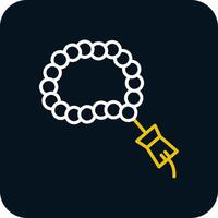 Tasbih Line Red Circle Icon vector