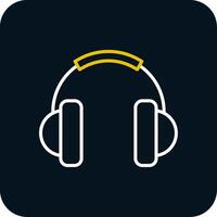 Headphone Line Red Circle Icon vector