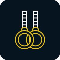 Gymnastic Rings Line Red Circle Icon vector