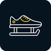 Skate Shoes Line Red Circle Icon vector