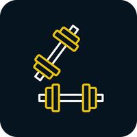 Dumbell Line Red Circle Icon vector