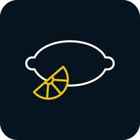 Lemon Line Red Circle Icon vector