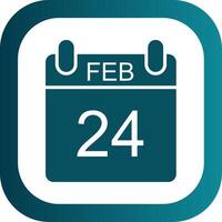 February Glyph Gradient Corner Icon vector