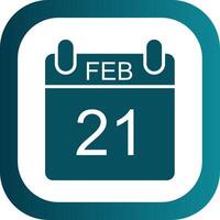 February Glyph Gradient Corner Icon vector