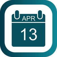 April Glyph Gradient Corner Icon vector