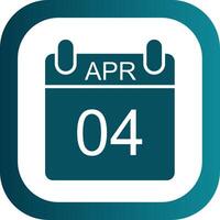 April Glyph Gradient Corner Icon vector