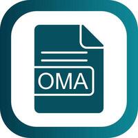 OMA File Format Glyph Gradient Corner Icon vector