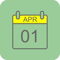 April Glyph Gradient Corner Icon vector