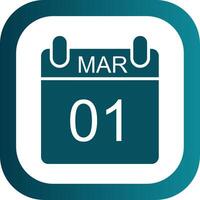 March Glyph Gradient Corner Icon vector