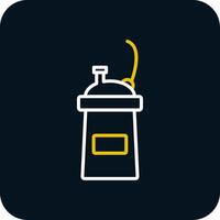 Protein Shake Line Red Circle Icon vector