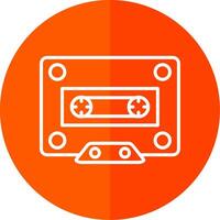 Cassette Line Red Circle Icon vector