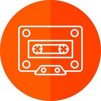 Cassette Line Red Circle Icon vector