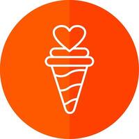 Ice Cream Line Red Circle Icon vector