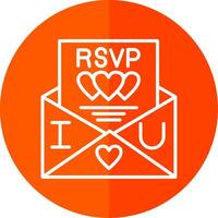 rsvp línea rojo circulo icono vector