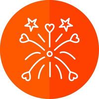 Fireworks Line Red Circle Icon vector