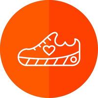 Shoes Line Red Circle Icon vector