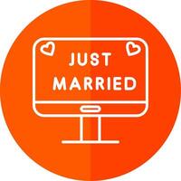 Just Married Line Red Circle Icon vector