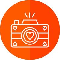 Photo Camera Line Red Circle Icon vector