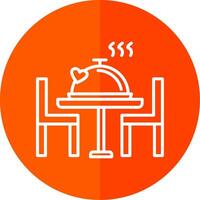 Romantic Dinner Line Red Circle Icon vector