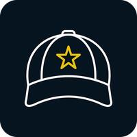 Cap Line Red Circle Icon vector