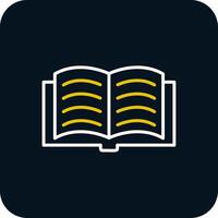 Open Book Line Red Circle Icon vector