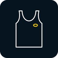 Tank Top Line Red Circle Icon vector