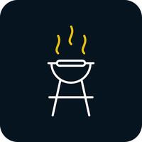 Bbq Line Red Circle Icon vector