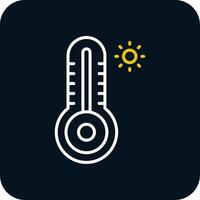 Thermometer Line Red Circle Icon vector