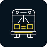 School Bus Line Red Circle Icon vector