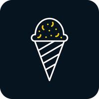 Icecream Line Red Circle Icon vector