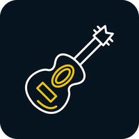 Guitar Line Red Circle Icon vector