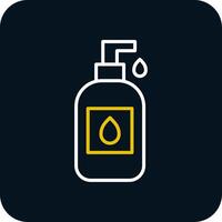 Liquid Soap Line Red Circle Icon vector