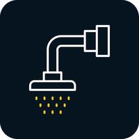 Shower Head Line Red Circle Icon vector