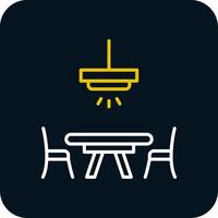 Dinner Table Line Red Circle Icon vector