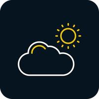 Cloud Line Red Circle Icon vector