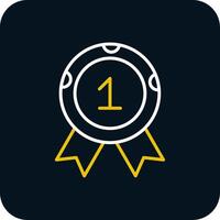 Medal Line Red Circle Icon vector