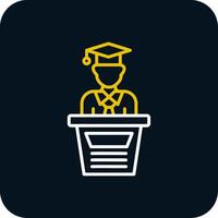 Graduation Line Red Circle Icon vector