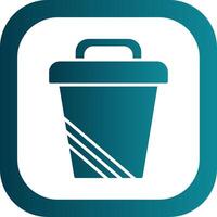 Trash Can Glyph Gradient Corner Icon vector