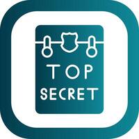 Top Secret Glyph Gradient Corner Icon vector