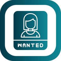 Wanted Glyph Gradient Corner Icon vector