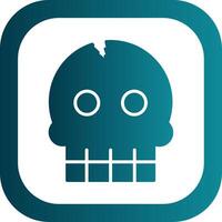 Skull Glyph Gradient Corner Icon vector