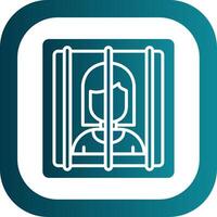 Prisoner Glyph Gradient Corner Icon vector