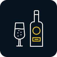 Wine Bottle Line Red Circle Icon vector