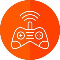 Gamer Line Red Circle Icon vector