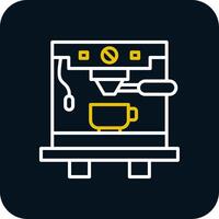 Coffee Machine Line Red Circle Icon vector