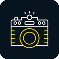 Photo Line Red Circle Icon vector