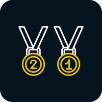 Medals Line Red Circle Icon vector