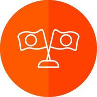 Flags Line Red Circle Icon vector